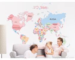 Large World Map Posters For Kids Wall