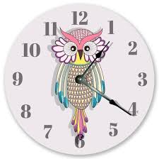 Animated Owl Clock Colorful Clock