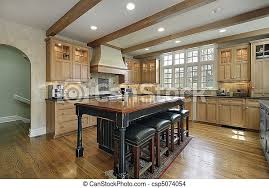 This modern kitchen features plenty of light and clean lines. Kitchen With Center Island Kitchen In Luxury Home With Center Island Canstock