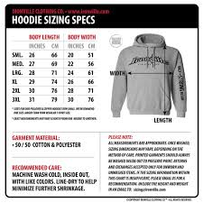 Ironville Size Charts Clothes Size Chart Hoodies