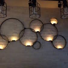 Metal Wall Decor With Candles Iron