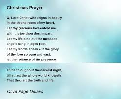 christmas prayer poem by olive page delano