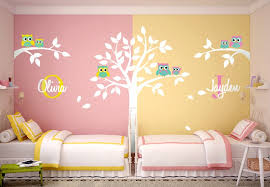 Twins Room Wall Decal Tree And Owls