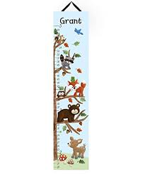 Canvas Growth Chart Woodland Friends Forest Animals Kids Bedroom Baby Nursery Wall Art Personalized Kids Growth Chart Height Chart Gc0109