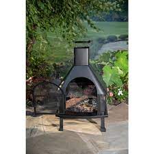 H Steel Wood Burning Outdoor Fireplace