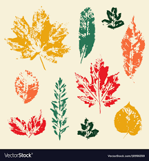 colorful leaves prints set royalty free