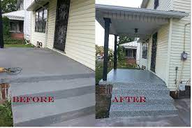 Front Porch Concrete Resurface Makeover
