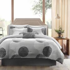 Gray Grey Polka Dots 9 Pc Comforter