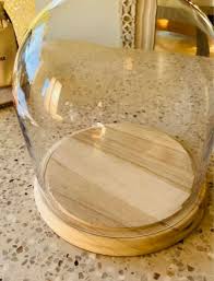 Extra Large Glass Cloche With Wood Base