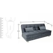 Three Seater Sofa Cum Bed Grey