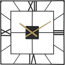 Square Wall Clock With Roman Numeral