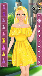 long golden hair princess dress up game