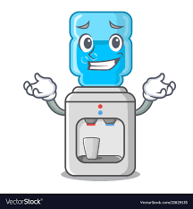 grinning electric water cooler against