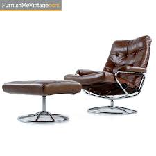 Minor blemishes that most people won't notice. Ekornes Modern Chrome Scandinavian Recliner With Ottoman