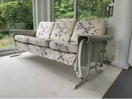 vintage painted metal patio sofa