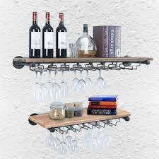 Metal Shelf Wall Rack Industrial Wine