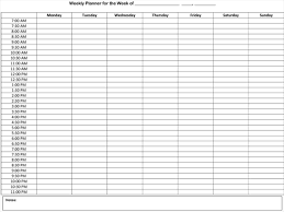 7 Free Weekly Planner Template Schedule Planners Word Excel
