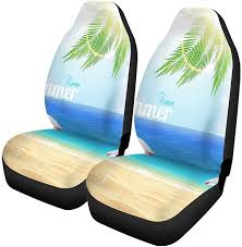 Set Of 2 Car Seat Covers Summer Beach