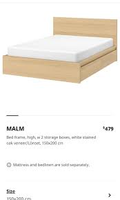 pre owned ikea malm king size bed with