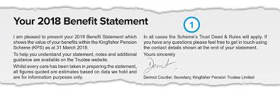 My Kps Fs Linked Kpsmp Benefit Statement Kingfisher Pensions