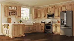 Our timberline rustic kitchen cabinets can be made in both cedar and knotty pine to match your interior design. Hampton Wall Kitchen Cabinets In Natural Hickory Kitchen The Home Depot