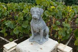 Realistic Boxer Dog Statue Stone Large