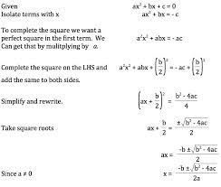 Derivation Of The Quadratic Formula