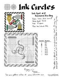 Ink Circles Pens And Needles Fountain Pen Day Cross Stitch