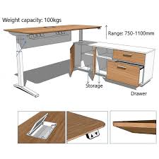 See more ideas about wardrobe design bedroom, bedroom closet design, desk dimensions. Director Executive Electric Height Adjustable Desk With Attached Storage Cupboard Fast Office Furniture