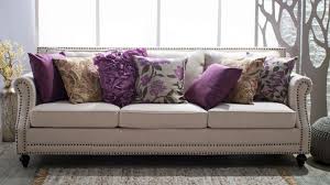 neutral sofa with throw pillows