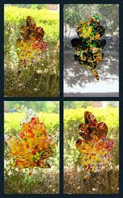 Stained Glass Crayon Leaves Fun