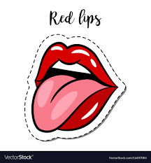 fashion patch element lips with tongue