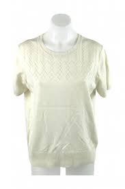 Hasting Smith Womens Off White Crew Neck Sweater Size L Regular