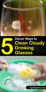 clean cloudy drinking glasses
