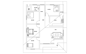 Four Bed Room House Plan Dwg Net