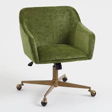 Wooden desk chair on wheels, wood swivel desk chair with. Warm Green Mid Century Zarek Office Chair World Market