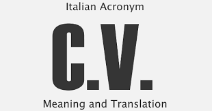 This page explains how cv is used on snapchat, whatsapp, facebook, twitter, and instagram as well as in texts and chat forums such as teams. What Does Acronym Cv Stand For In Italian