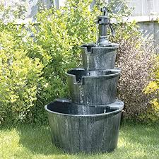 Rain barrels usually come with a faucet and hose attachment at the bottom of the barrel. Garden Water Feature The Best Amazon Price In Savemoney Es
