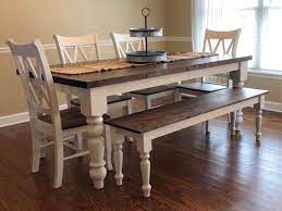White turned leg dining table. Lindenwood Bench Ellis Custom Creations