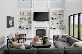 gray sofas in the living room