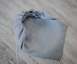 blue plain linen flax fitted linen