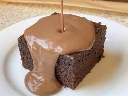 Chocolate Cake And Custard gambar png