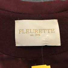 Fleurette Burgundy L Double Breasted Loro Piana Italian Wool Winter Coat Size 12 L