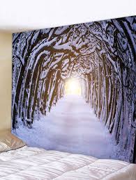 forest hole road print tapestry wall