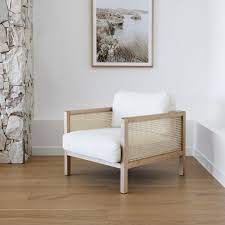 Timber Arm Chair Rattan Lounge Sofa