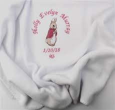 flopsy bunny personalised baby blanket
