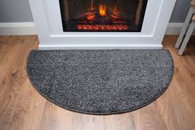 half moon hearth rug large grey black