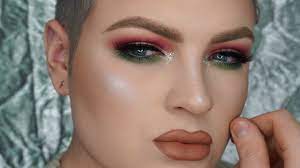 red green christmas makeup tutorial