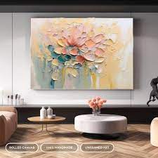 Fancy Neutral Flower Canvas Painting