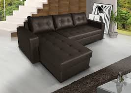 corner sofa brown faux leather sleeping